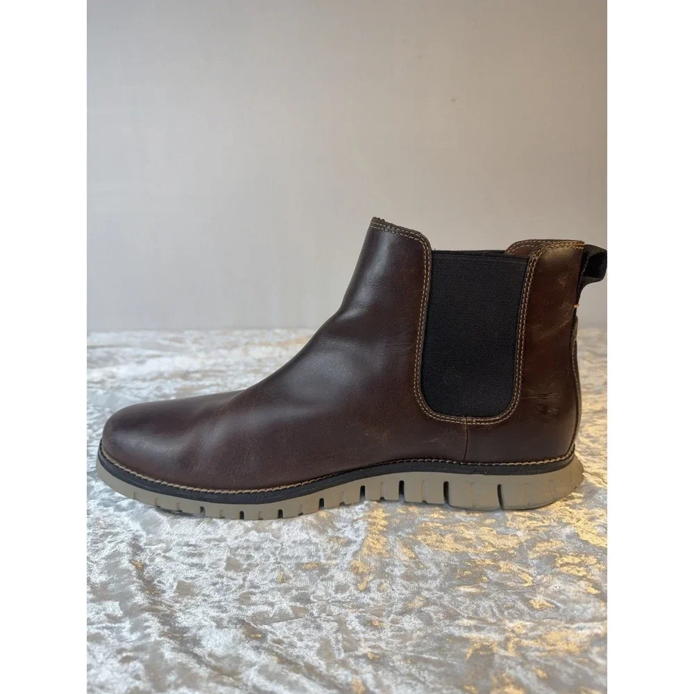 Cole Haan ZERØGRAND Waterproof Chelsea Boots Brown Leather Men's 12M C30164